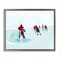 Stupell Industries Hockey Players on Ice Framed Floater Canvas Wall Art Design by Daphne Polselli